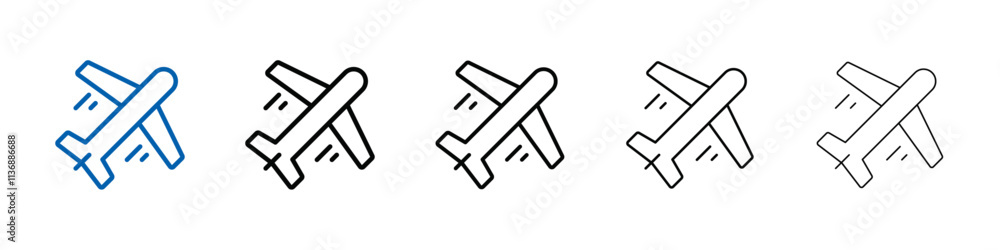 Poster plane icon outline vector logo for web ui