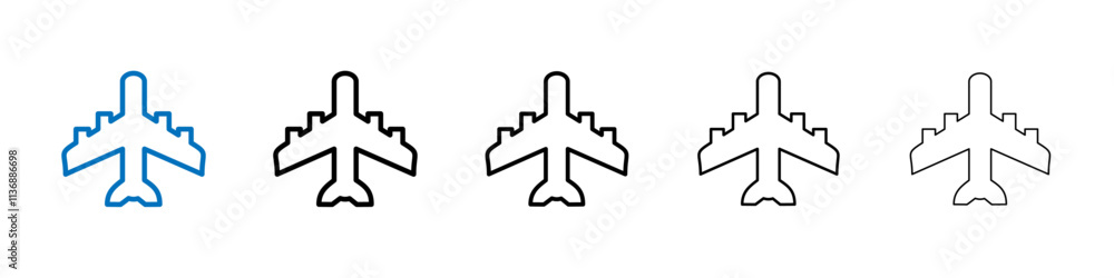 Poster Plane icon Outline vector logo for web ui
