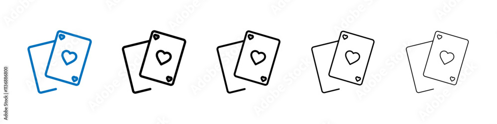 Poster playing cards icon outline vector logo for web ui