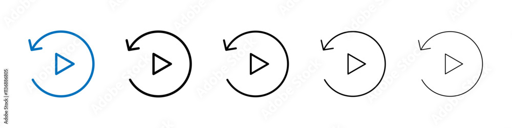 Aufkleber playback icon outline vector logo for web ui