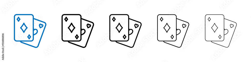 Poster playing cards icon outline vector logo for web ui