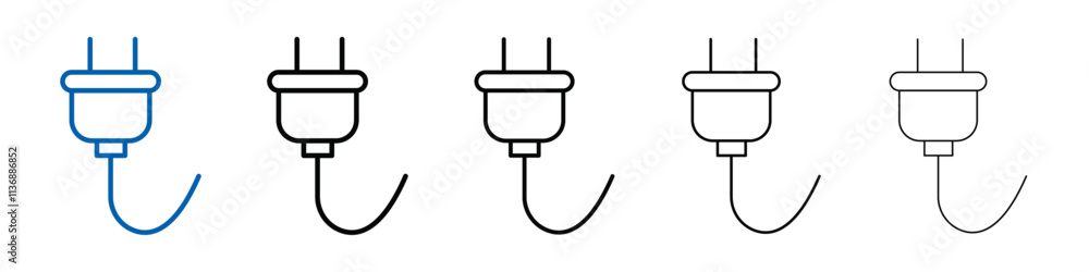 Poster plug icon outline vector logo for web ui