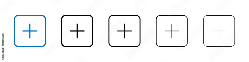 Poster plus icon outline vector logo for web ui