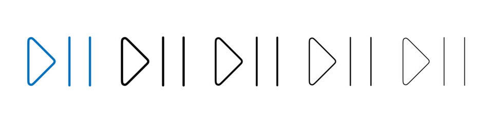 Play pause icon Outline vector logo for web ui