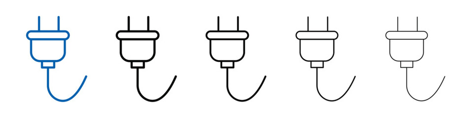Plug icon Outline vector logo for web ui