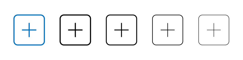 Obraz premium Plus icon Outline vector logo for web ui