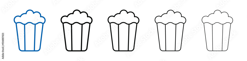 Aufkleber popcorn icon outline vector logo for web ui