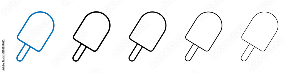 Aufkleber Popsicle icon Outline vector logo for web ui