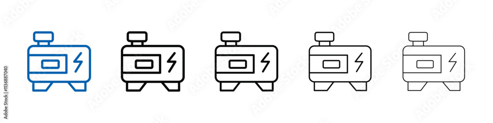 Poster portable power generator icon outline vector logo for web ui