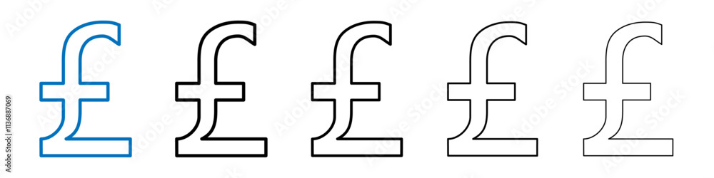 Poster Pound icon Outline vector logo for web ui