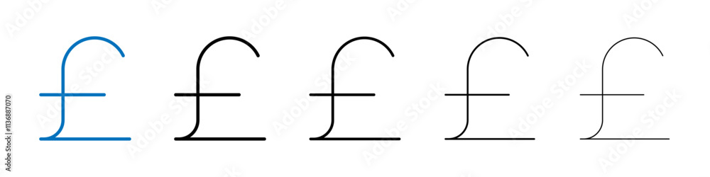 Aufkleber pound icon outline vector logo for web ui