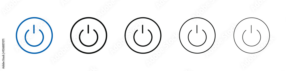 Leinwandbilder power activation button icon outline vector logo for web ui