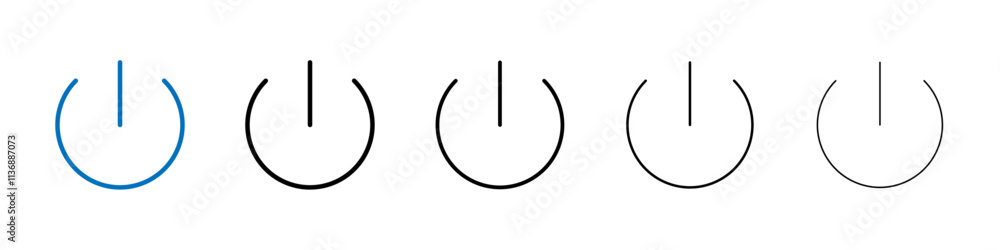 Aufkleber Power button icon Outline vector logo for web ui