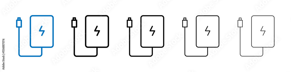Poster power bank icon outline vector logo for web ui