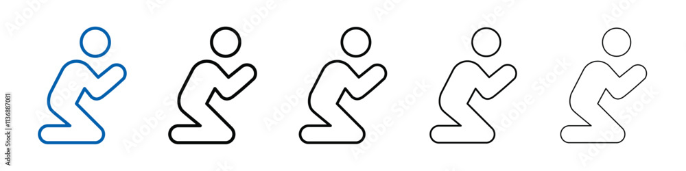 Poster pray icon outline vector logo for web ui