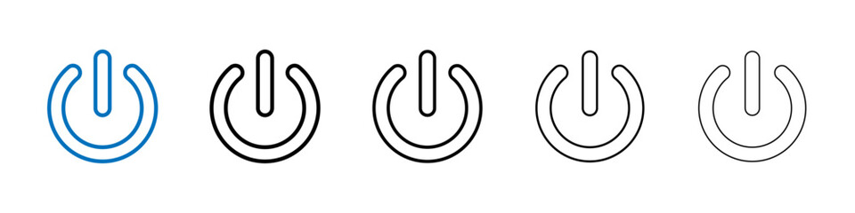 Power button icon Outline vector logo for web ui