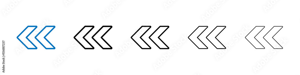 Aufkleber previous arrow icon outline vector logo for web ui