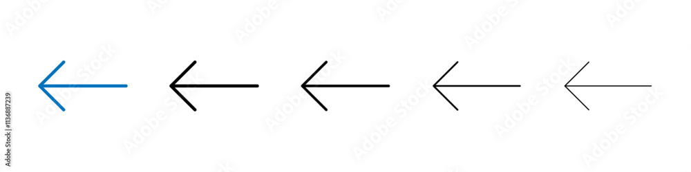 Poster Previous icon Outline vector logo for web ui