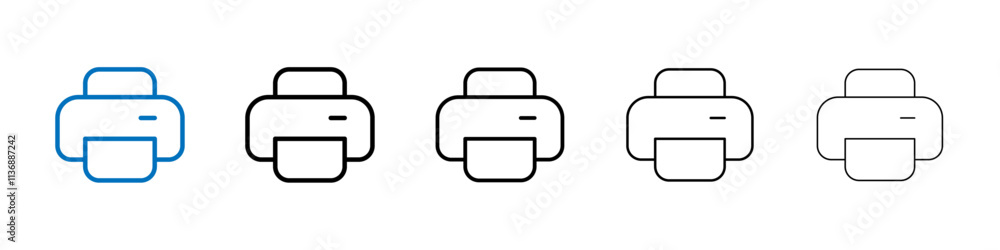 Poster printer icon outline vector logo for web ui