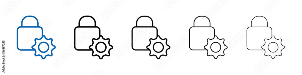 Poster privacy settings icon outline vector logo for web ui