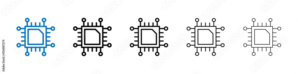 Poster Processor icon Outline vector logo for web ui
