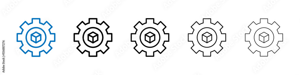 Poster product development icon outline vector logo for web ui