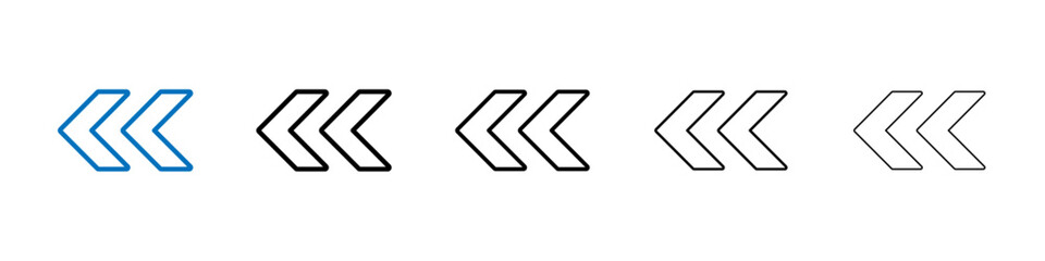 Previous arrow icon Outline vector logo for web ui