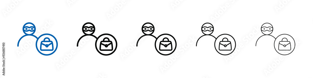 Poster purse snatcher icon outline vector logo for web ui