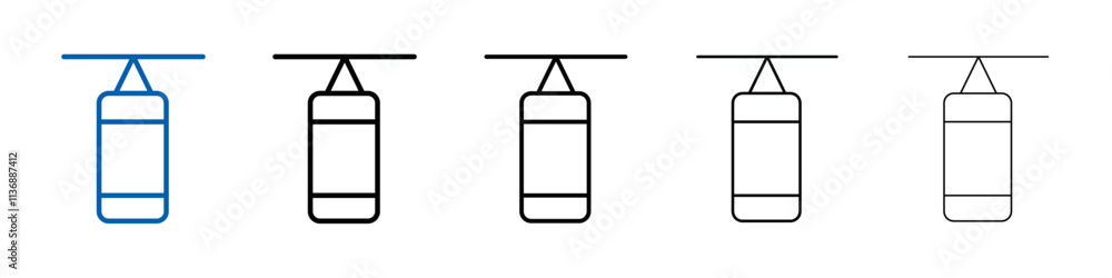 Poster punching bag icon outline vector logo for web ui