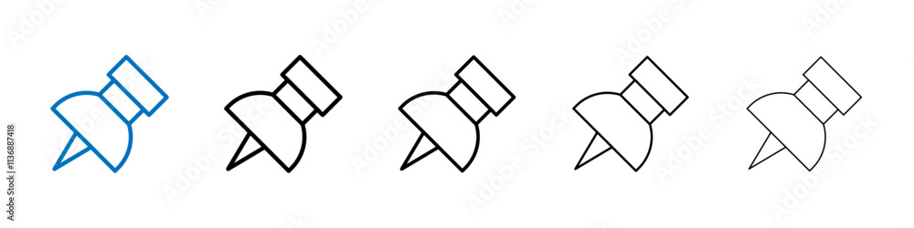 Poster Push Pin icon Outline vector logo for web ui