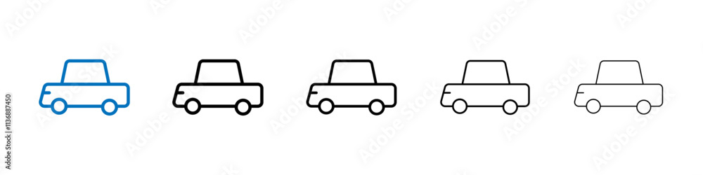 Aufkleber pushing car icon outline vector logo for web ui