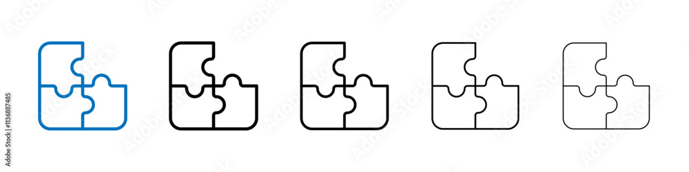 Aufkleber Puzzle icon Outline vector logo for web ui