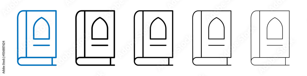 Poster quran book icon outline vector logo for web ui