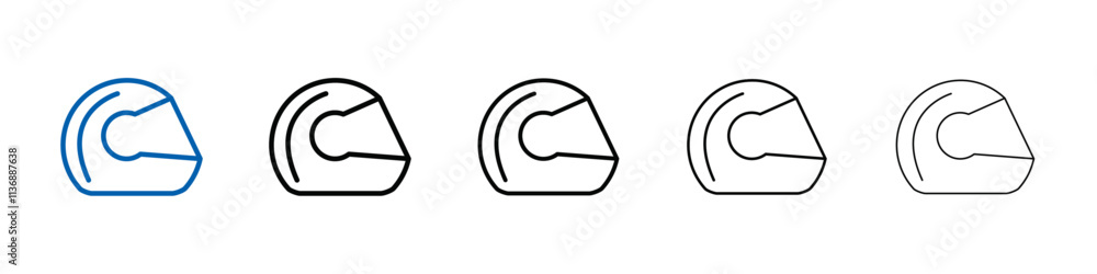Poster race helmet icon outline vector logo for web ui