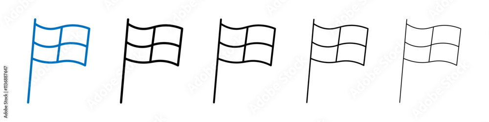 Poster racing flag icon outline vector logo for web ui