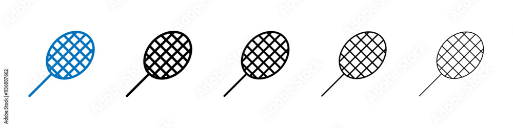 Aufkleber racket icon outline vector logo for web ui