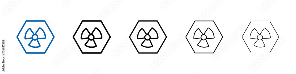 Aufkleber radiation hazard keep out icon outline vector logo for web ui