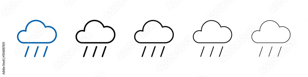 Poster rainy weather icon outline vector logo for web ui