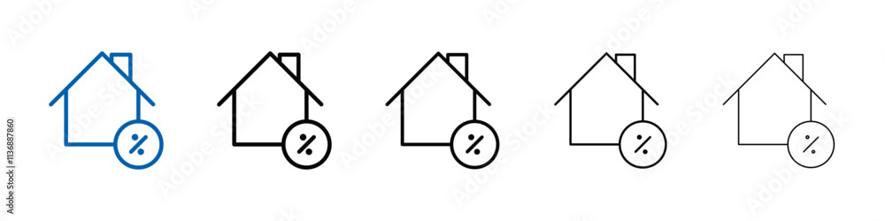 Poster rate for mortgage icon outline vector logo for web ui