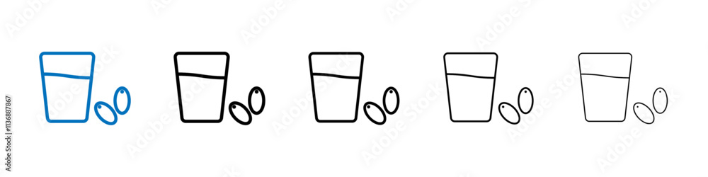 Poster Ramadan iftar icon Outline vector logo for web ui