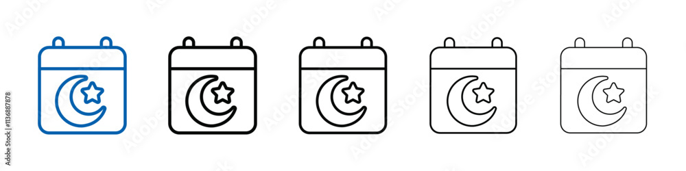 Poster Ramadan Calendar Icon Outline vector logo for web ui