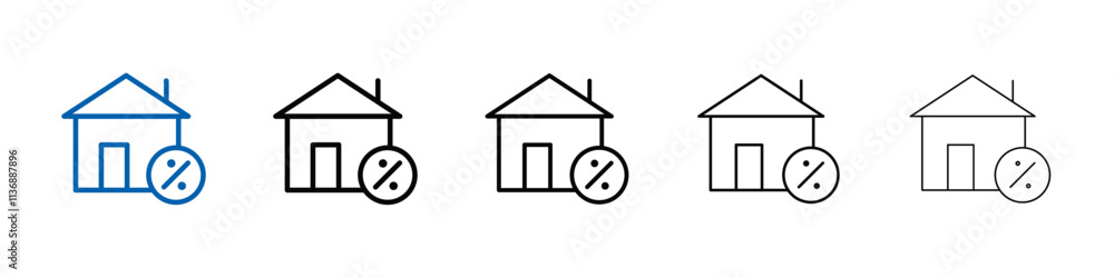 Poster rate for mortgage icon outline vector logo for web ui