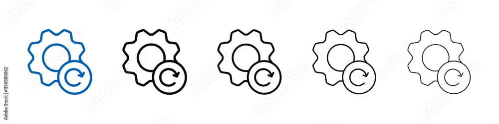 Aufkleber recovery gear icon outline vector logo for web ui