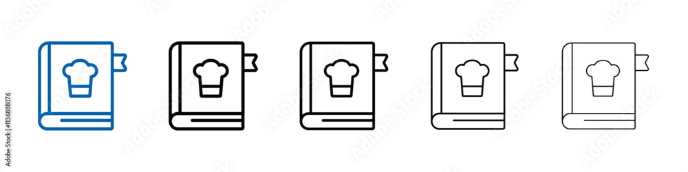 Poster recipe book icon outline vector logo for web ui