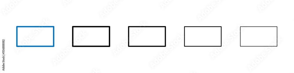 Aufkleber rectangle icon outline vector logo for web ui