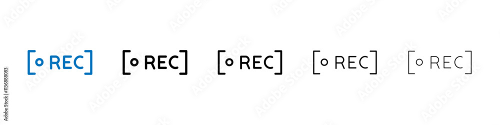Poster record icon outline vector logo for web ui