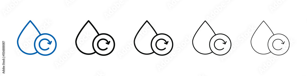 Poster recycle water icon outline vector logo for web ui