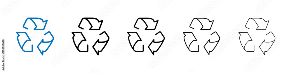Poster recycle icon outline vector logo for web ui