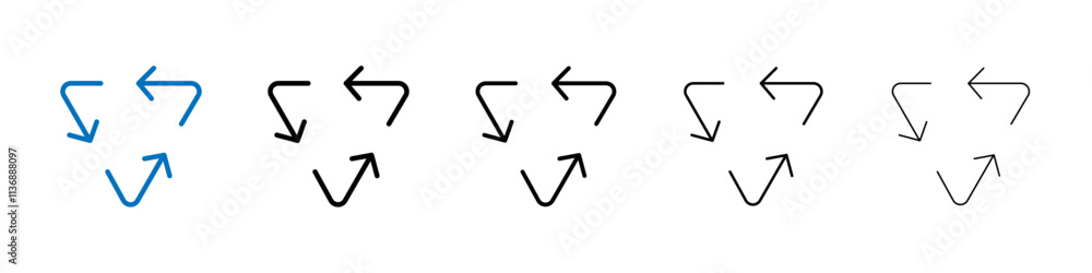Poster Recycle icon Outline vector logo for web ui
