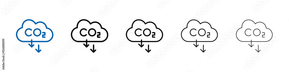 Poster reduce carbon dioxide co2 icon outline vector logo for web ui
